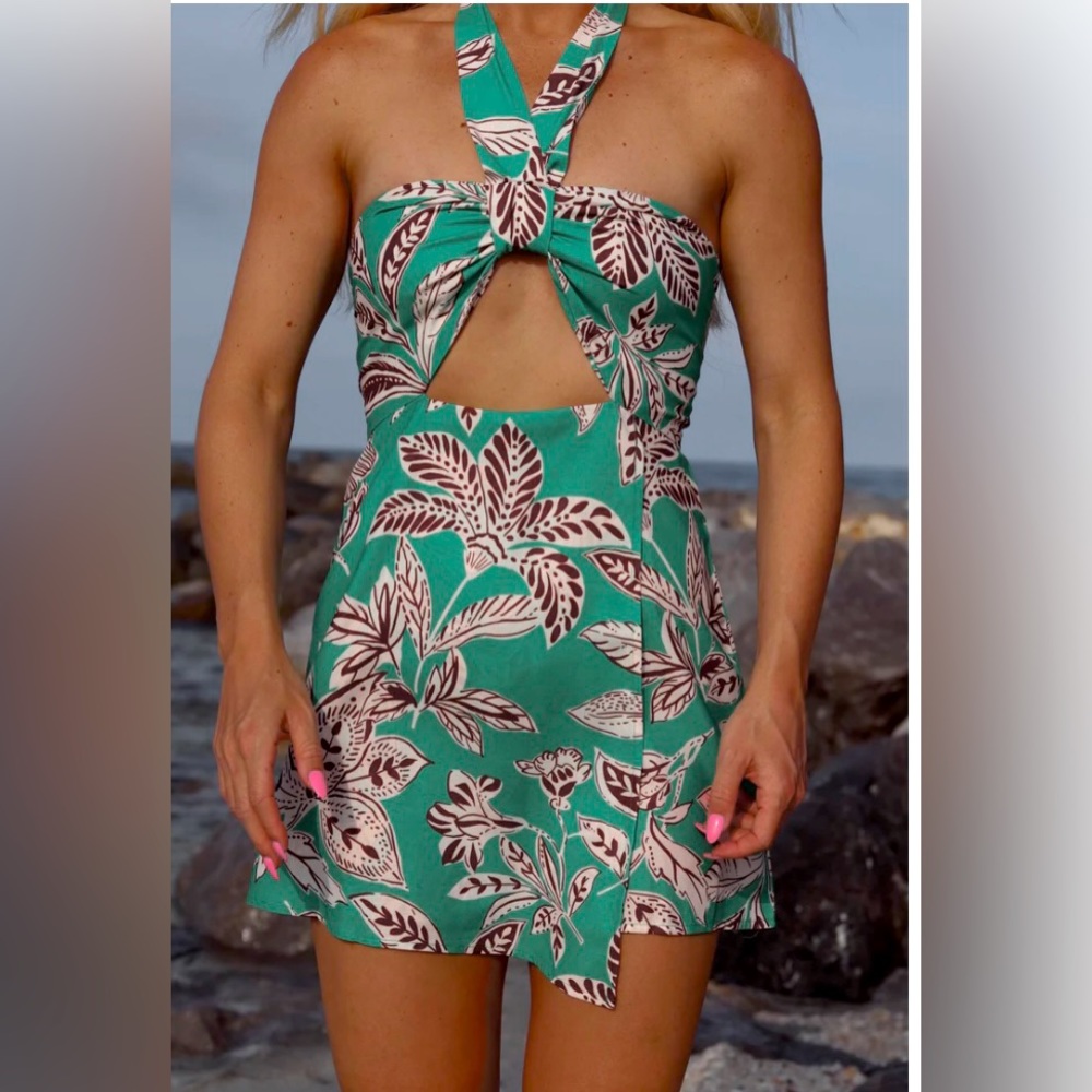 Beachy floral romper
